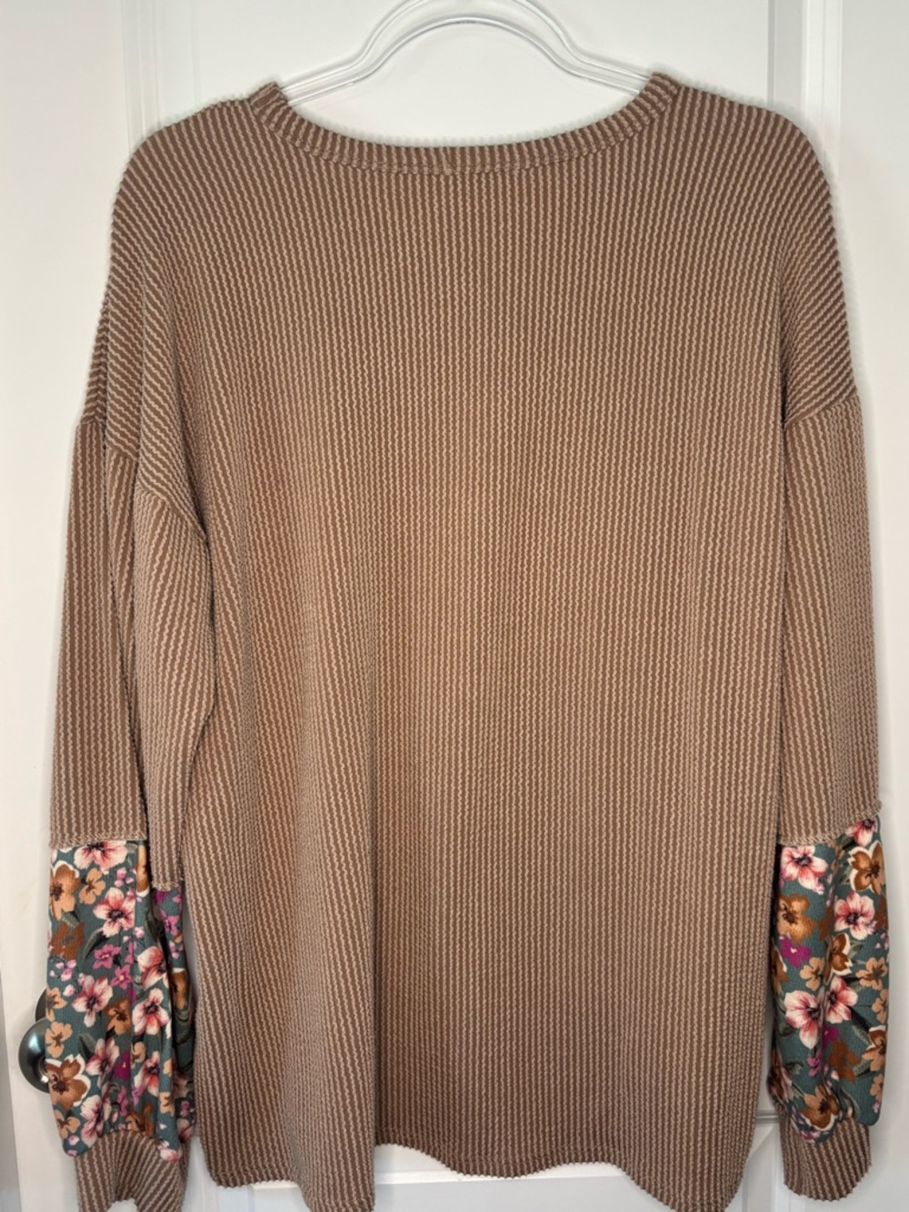 HEIMISH USA Blush Tan Ribbed Waffle Knit Top - Picture 3 of 4